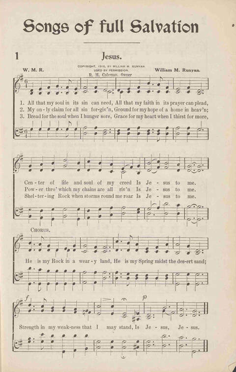 Songs of Full Salvation: for the church, Sunday school, revival meeting, prayer meeting, young people