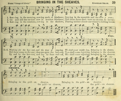 Songs of Gratitude: a cluster of new melodies for Sunday schools and worshiping assemblies page 39