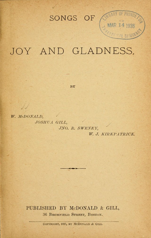 Songs of Joy and Gladness page v | Hymnary.org