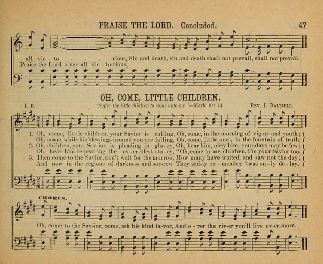 Songs of the Kingdom: a choice collection of songs and hymns for the Sunday school and other social services page 47