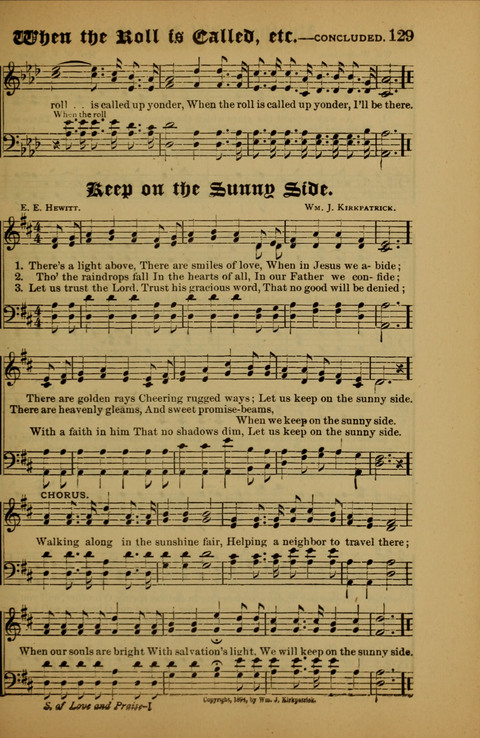 Songs of Love and Praise: for use in meetings & Christian worship & work page 129