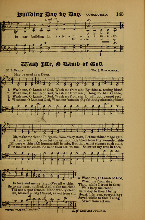 Songs of Love and Praise: for use in meetings & Christian worship & work page 145