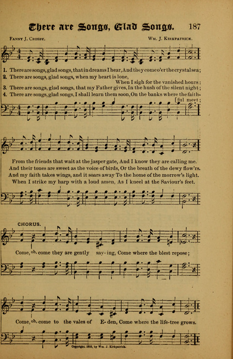 Songs of Love and Praise: for use in meetings & Christian worship & work page 187
