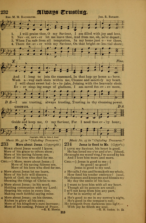 Songs of Love and Praise: for use in meetings & Christian worship & work page 213