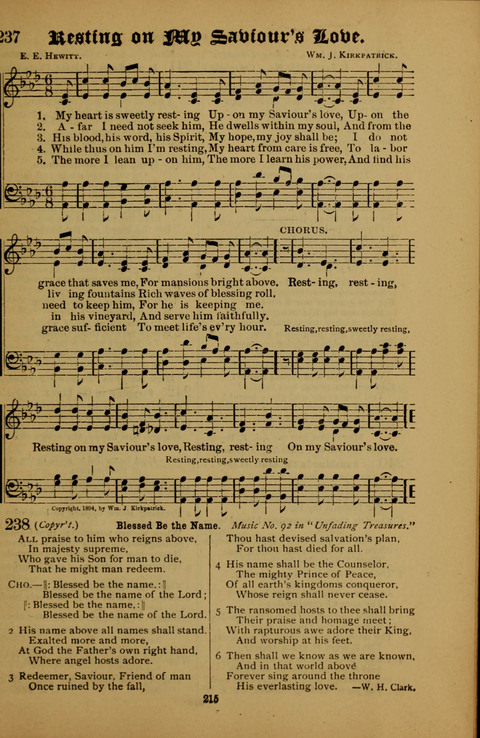 Songs of Love and Praise: for use in meetings & Christian worship & work page 215