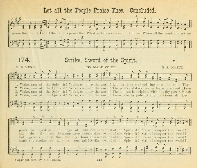 Songs of the Morning: a choice collection of songs and hymns for the Sunday school and other social services page 116
