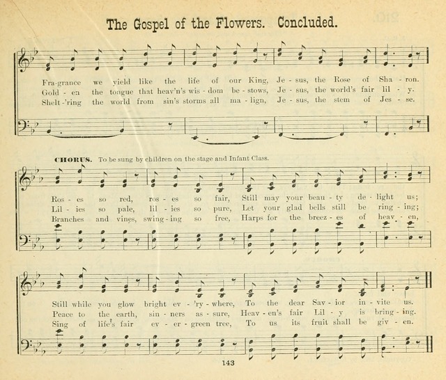 Songs of the Morning: a choice collection of songs and hymns for the Sunday school and other social services page 144