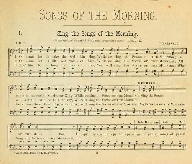 Songs of the Morning: a choice collection of songs and hymns for the Sunday school and other social services page 4