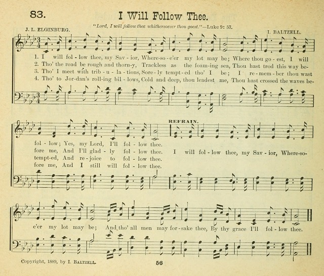 Songs of the Morning: a choice collection of songs and hymns for the Sunday school and other social services page 57