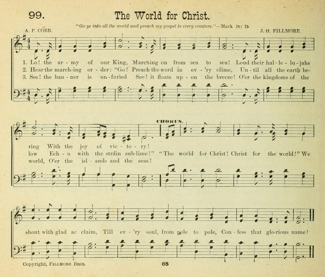 Songs of the Morning: a choice collection of songs and hymns for the Sunday school and other social services page 69