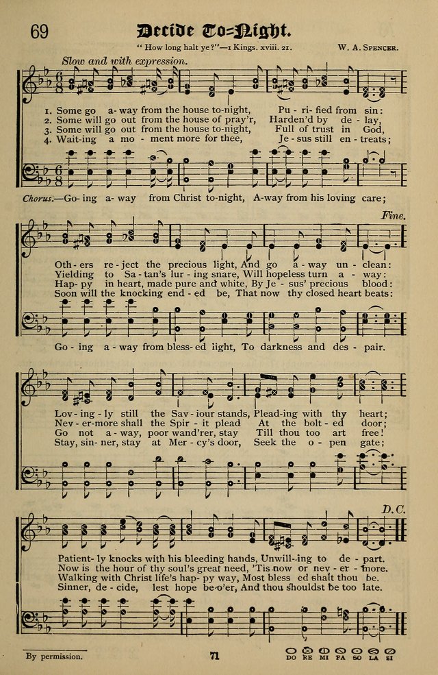 Songs of the New Life: with Songs of Redeeming Love Combined: for use in gospel meetings, etc. page 71