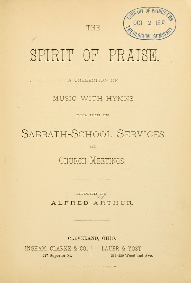 The Spirit of Praise: a collection of music with hymns for use in Sabbath-school services and church meetings page vii