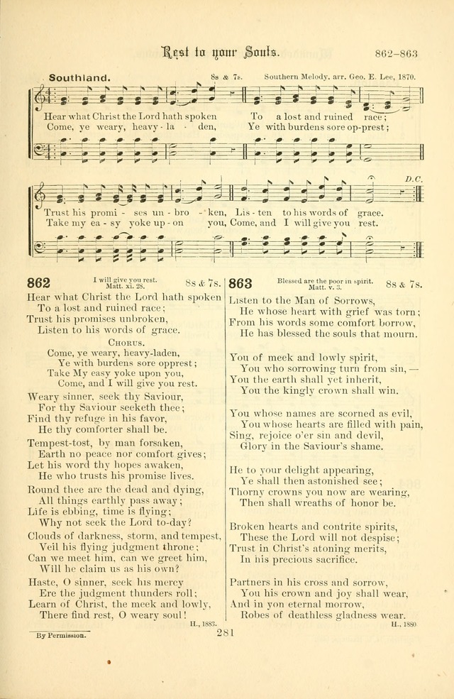 Songs of Pilgrimage: a hymnal for the churches of Christ (2nd ed.) page 281