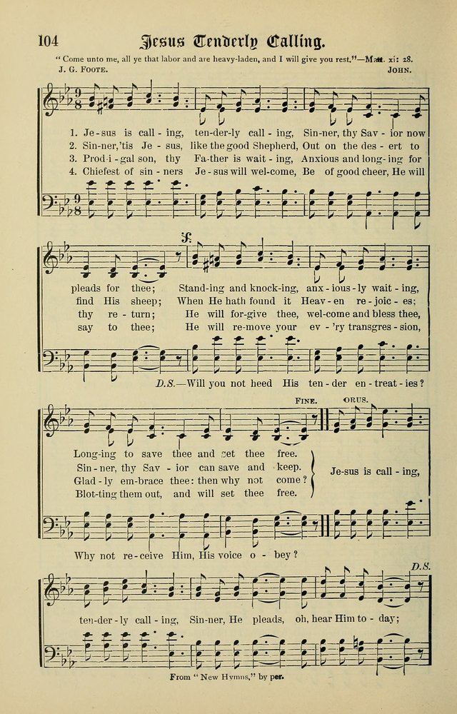 Songs of the Peacemaker: a collection of sacred songs and hymns for use in all services of the church, Sunday-school, home circle, and all kinds of evangelistic work page 104