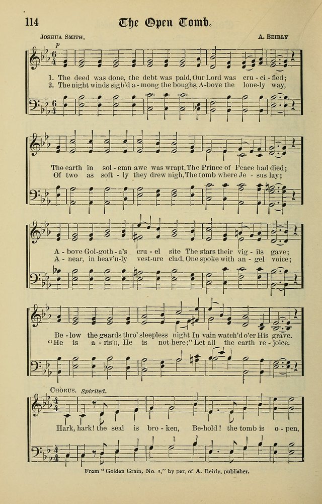 Songs of the Peacemaker: a collection of sacred songs and hymns for use in all services of the church, Sunday-school, home circle, and all kinds of evangelistic work page 114