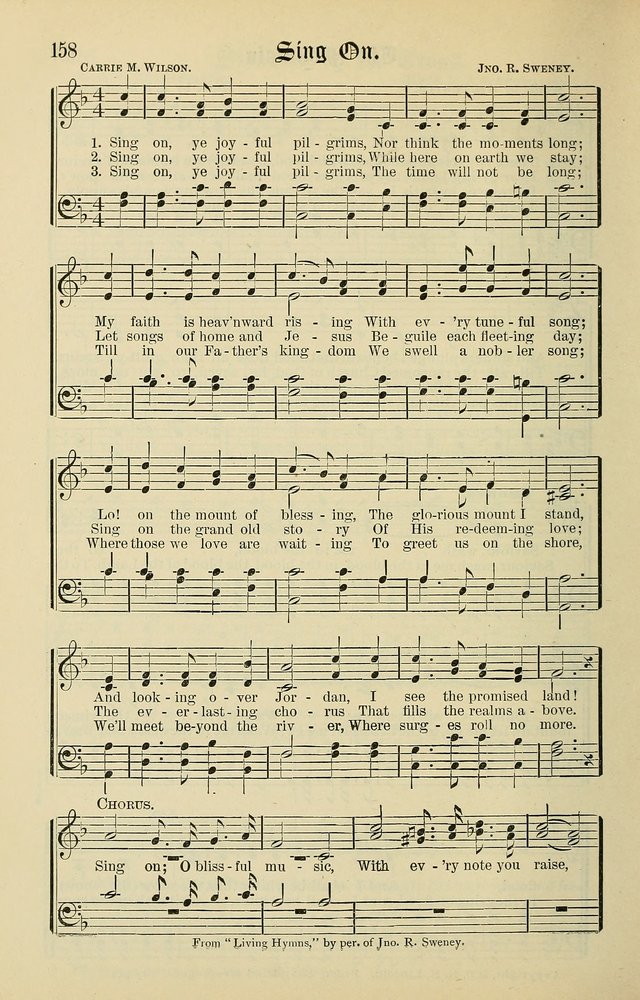 Songs of the Peacemaker: a collection of sacred songs and hymns for use in all services of the church, Sunday-school, home circle, and all kinds of evangelistic work page 158
