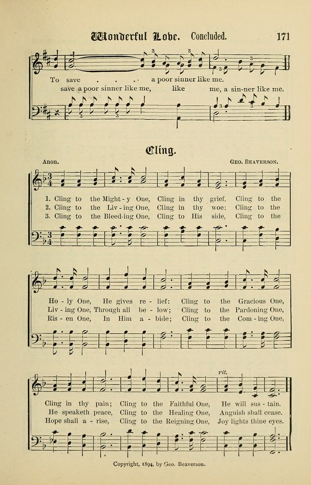 Songs of the Peacemaker: a collection of sacred songs and hymns for use in all services of the church, Sunday-school, home circle, and all kinds of evangelistic work page 171