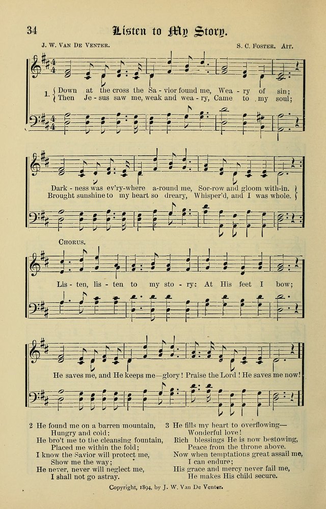 Songs of the Peacemaker: a collection of sacred songs and hymns for use in all services of the church, Sunday-school, home circle, and all kinds of evangelistic work page 34