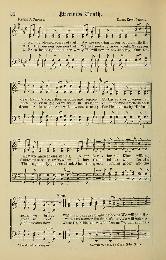 Songs of the Peacemaker: a collection of sacred songs and hymns for use in all services of the church, Sunday-school, home circle, and all kinds of evangelistic work page 50