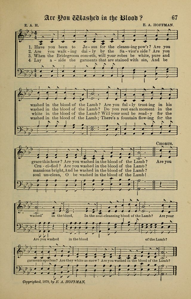 Songs of the Peacemaker: a collection of sacred songs and hymns for use in all services of the church, Sunday-school, home circle, and all kinds of evangelistic work page 67