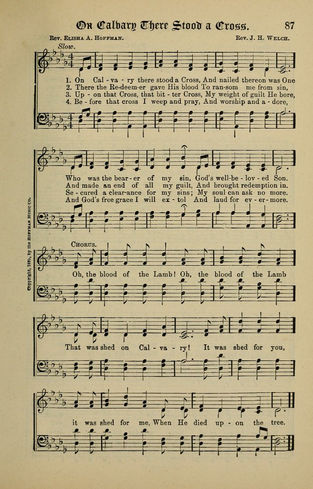 Songs of the Peacemaker: a collection of sacred songs and hymns for use in all services of the church, Sunday-school, home circle, and all kinds of evangelistic work page 87