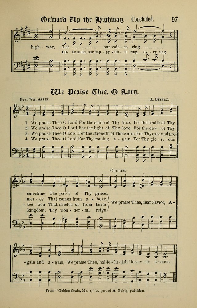 Songs of the Peacemaker: a collection of sacred songs and hymns for use in all services of the church, Sunday-school, home circle, and all kinds of evangelistic work page 97