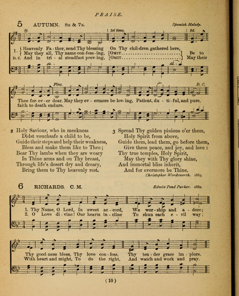 Songs of Praise and Prayer: for the Sunday-school and social meeting page 10
