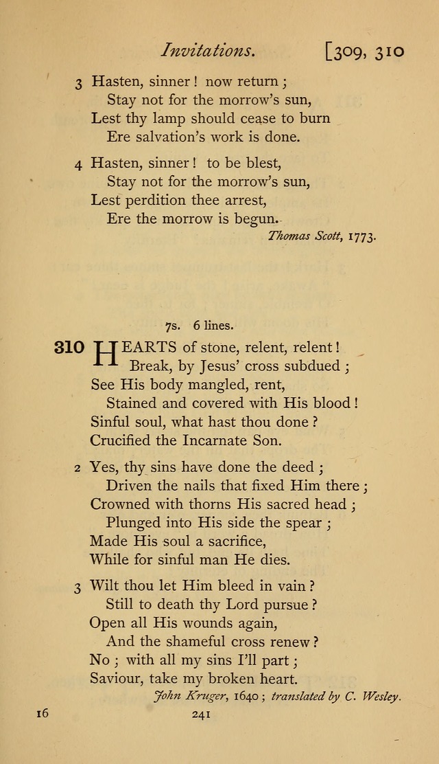 The Sacrifice of Praise. psalms, hymns, and spiritual songs designed for public worship and private devotion, with notes on the origin of hymns. page 241
