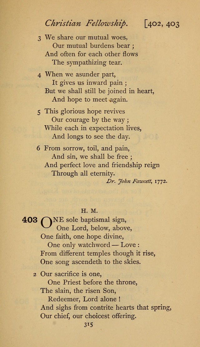 The Sacrifice of Praise. psalms, hymns, and spiritual songs designed for public worship and private devotion, with notes on the origin of hymns. page 315