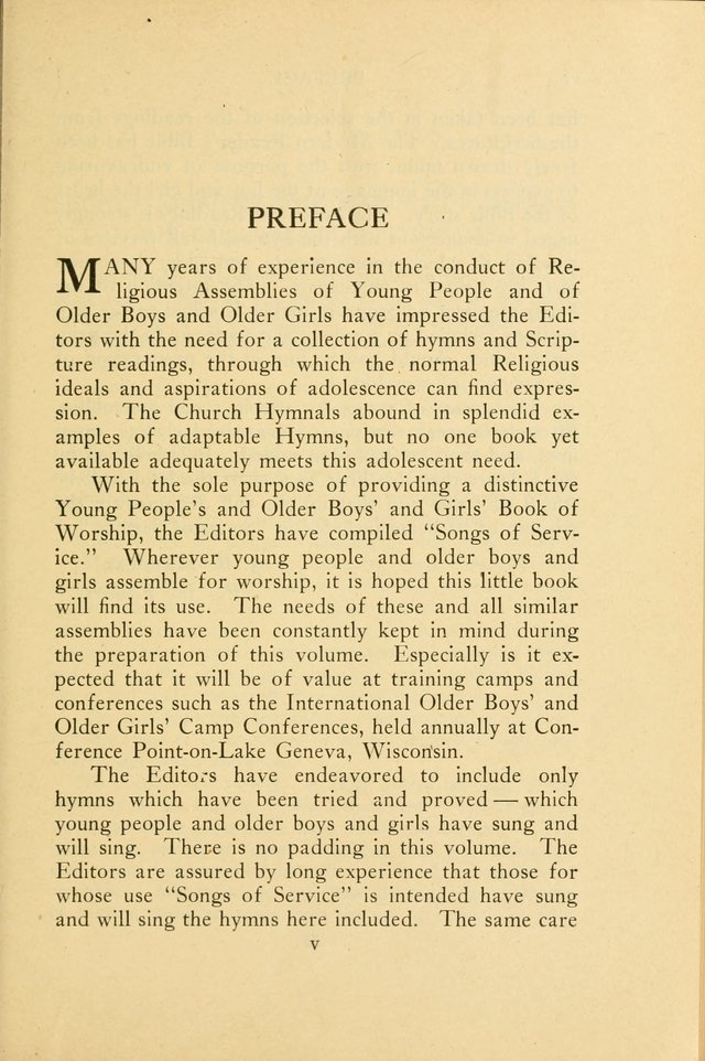Songs of Service: for use in assemblies of young people and older boys and girls page xii