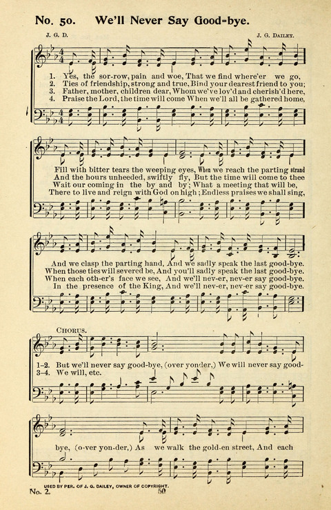 Songs of the Soul No. 2: for use in Sunday evening congregations, revivals, camp-meetings, social services and young peoples meetings page 50