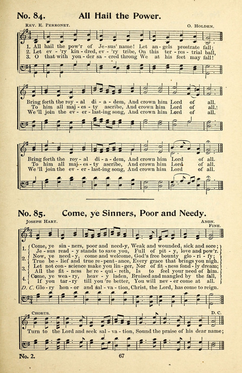 Songs of the Soul No. 2: for use in Sunday evening congregations, revivals, camp-meetings, social services and young peoples meetings page 67