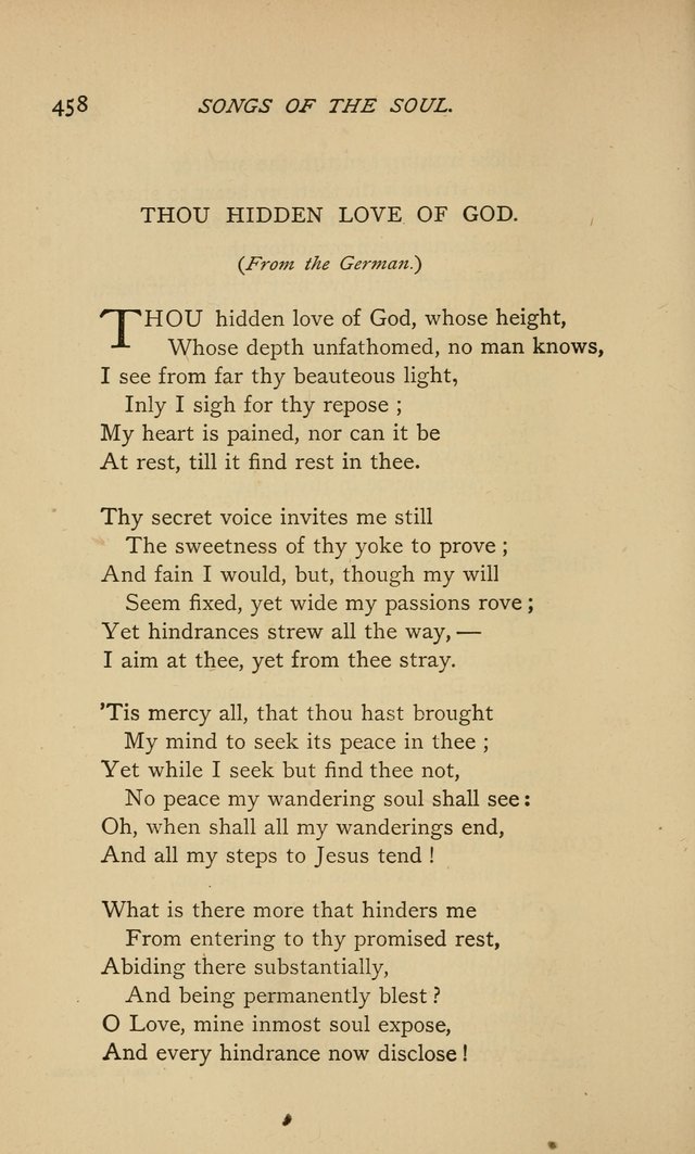 Songs of the Soul: gathered out of many lands and ages page 458