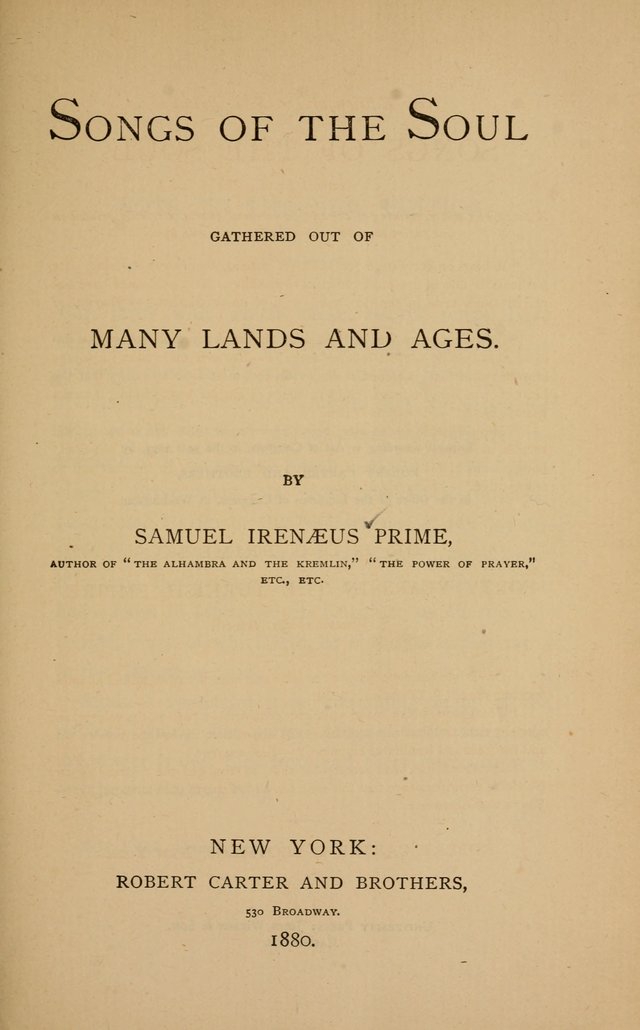 Songs of the Soul: gathered out of many lands and ages page ix