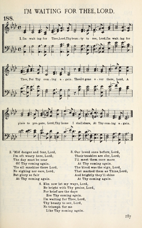 Songs of Victory: for evangelistic meetings, conferences, the home circle, and Christian worship. Along with a selection of choruses page 187