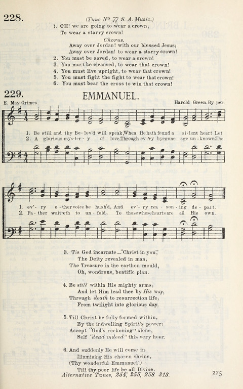 Songs of Victory: for evangelistic meetings, conferences, the home circle, and Christian worship. Along with a selection of choruses page 225