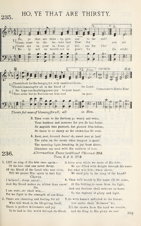 Songs of Victory: for evangelistic meetings, conferences, the home circle, and Christian worship. Along with a selection of choruses page 229