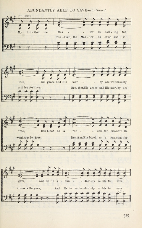 Songs of Victory: for evangelistic meetings, conferences, the home circle, and Christian worship. Along with a selection of choruses page 325