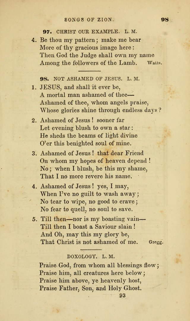 Songs of Zion: a manual of the best and most popular hymns and tunes, for social and private devotion page 100