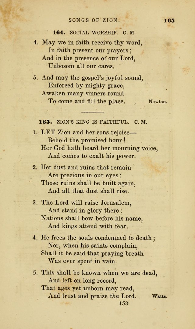 Songs of Zion: a manual of the best and most popular hymns and tunes, for social and private devotion page 160