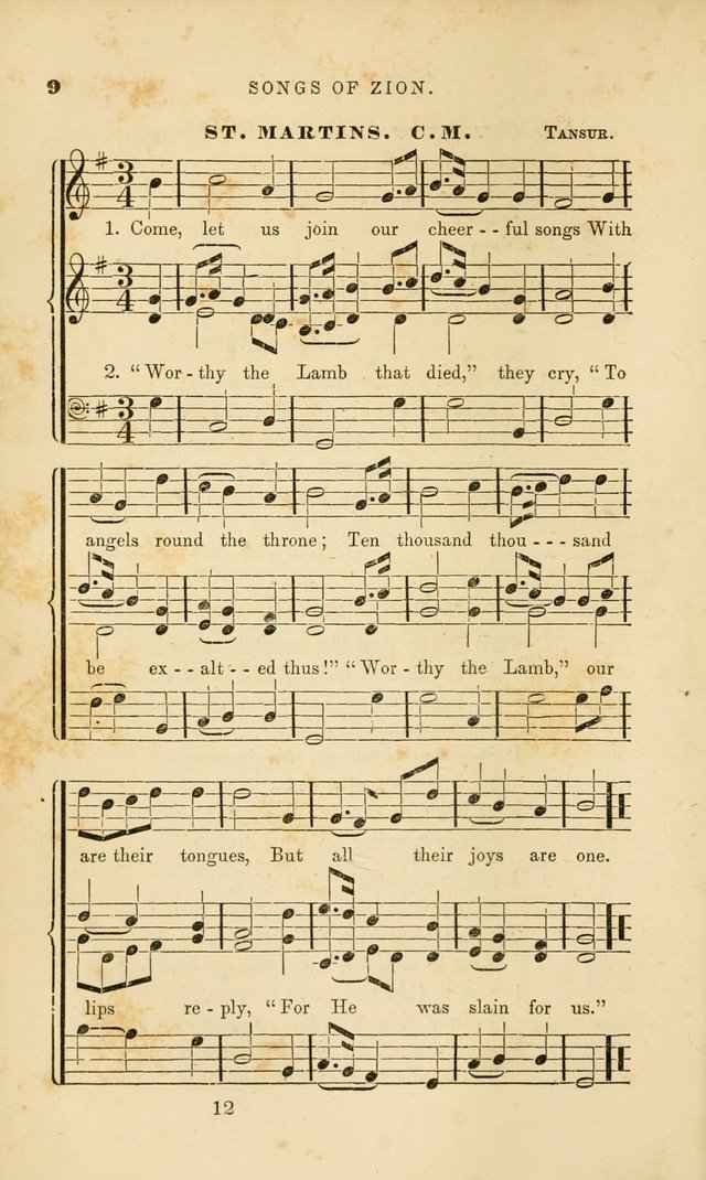 Songs of Zion: a manual of the best and most popular hymns and tunes, for social and private devotion page 19