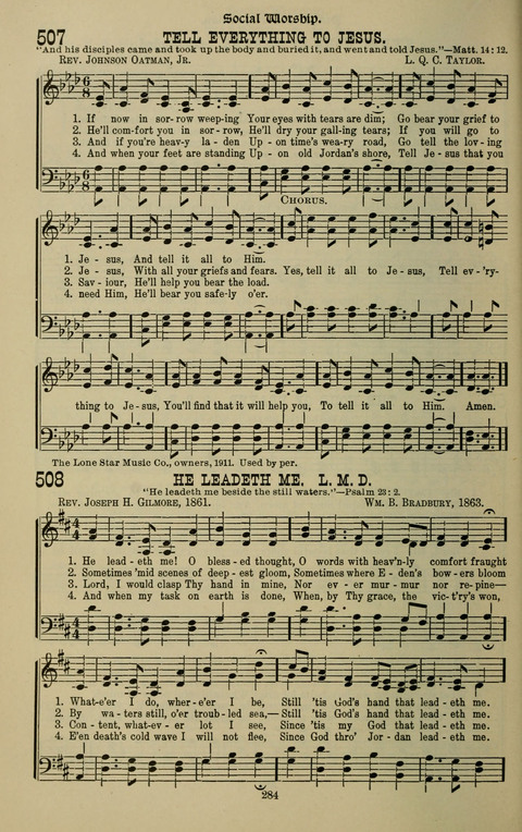 The Songs of Zion: the new official hymnal of the Cumberland Presbyterian Church page 284