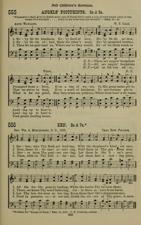 The Songs of Zion: the new official hymnal of the Cumberland Presbyterian Church page 309