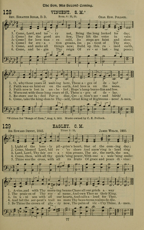 The Songs of Zion: the new official hymnal of the Cumberland Presbyterian Church page 77