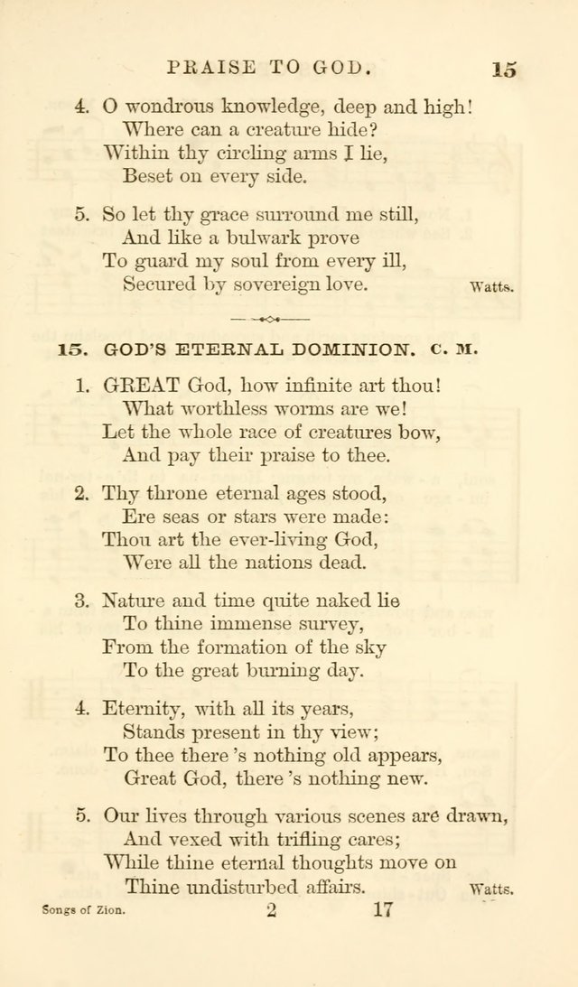 Songs of Zion Enlarged: a manual of the best and most popular hymns and tunes, for social and private devotion page 24
