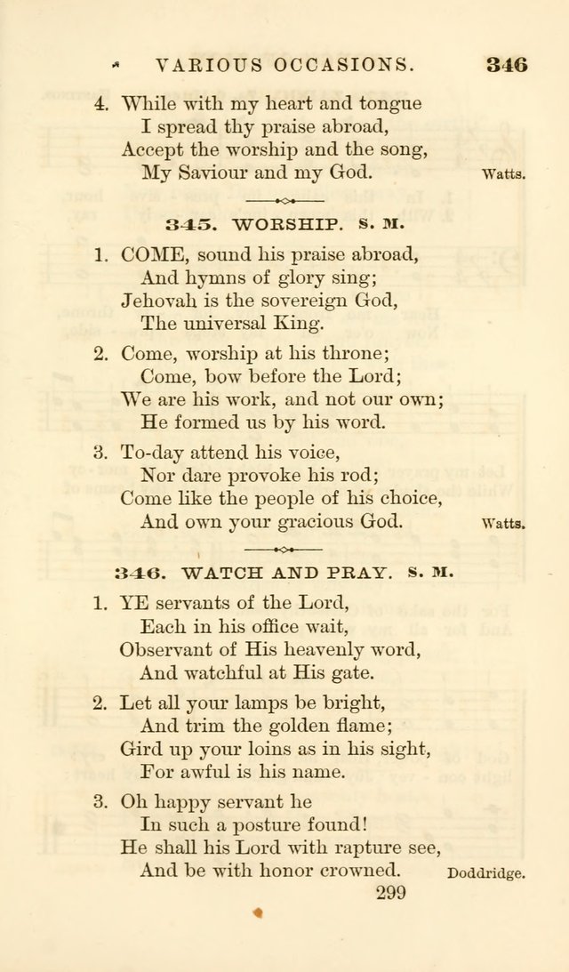 Songs of Zion Enlarged: a manual of the best and most popular hymns and tunes, for social and private devotion page 308