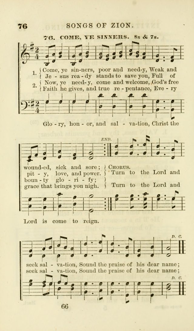Songs of Zion Enlarged: a manual of the best and most popular hymns and tunes, for social and private devotion page 73