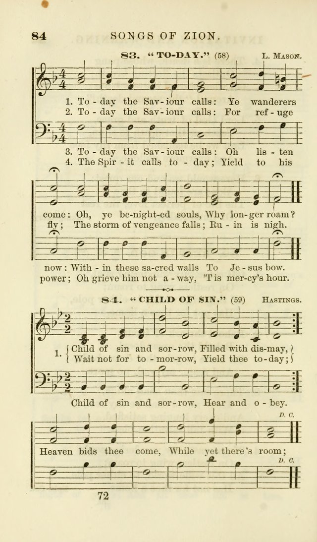 Songs of Zion Enlarged: a manual of the best and most popular hymns and tunes, for social and private devotion page 79