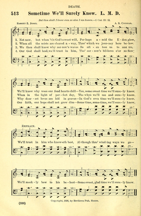 The Brethren Hymnal: A Collection of Psalms, Hymns and Spiritual Songs suited for Song Service in Christian Worship, for Church Service, Social Meetings and Sunday Schools page 318