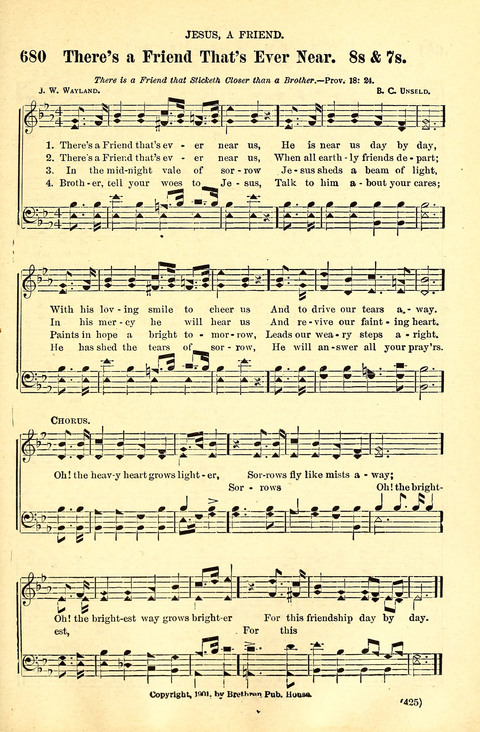 The Brethren Hymnal: A Collection of Psalms, Hymns and Spiritual Songs suited for Song Service in Christian Worship, for Church Service, Social Meetings and Sunday Schools page 423